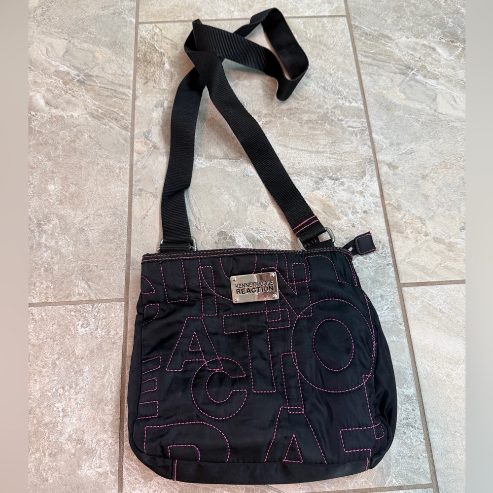 Kenneth Cole Reaction Black and Pink Crossbody Bag